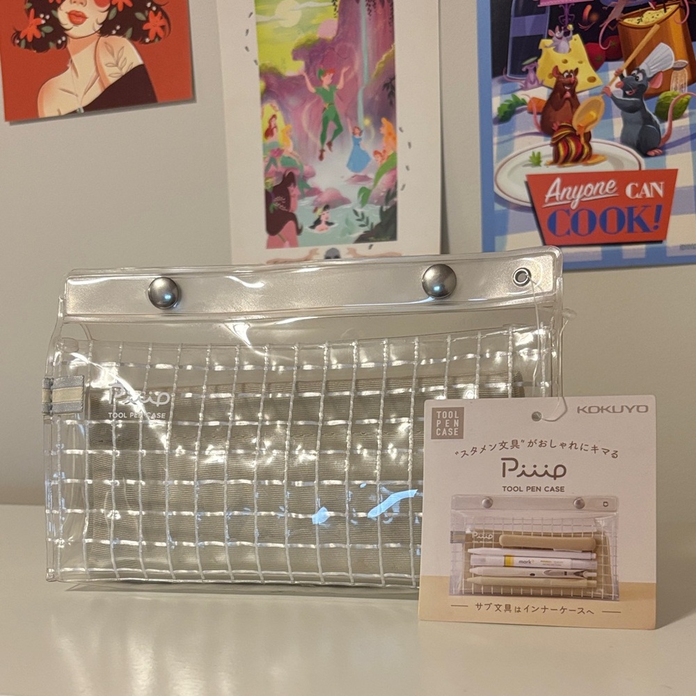 3/$15 🍊 Kokuyo Transparent Grid Pen Case